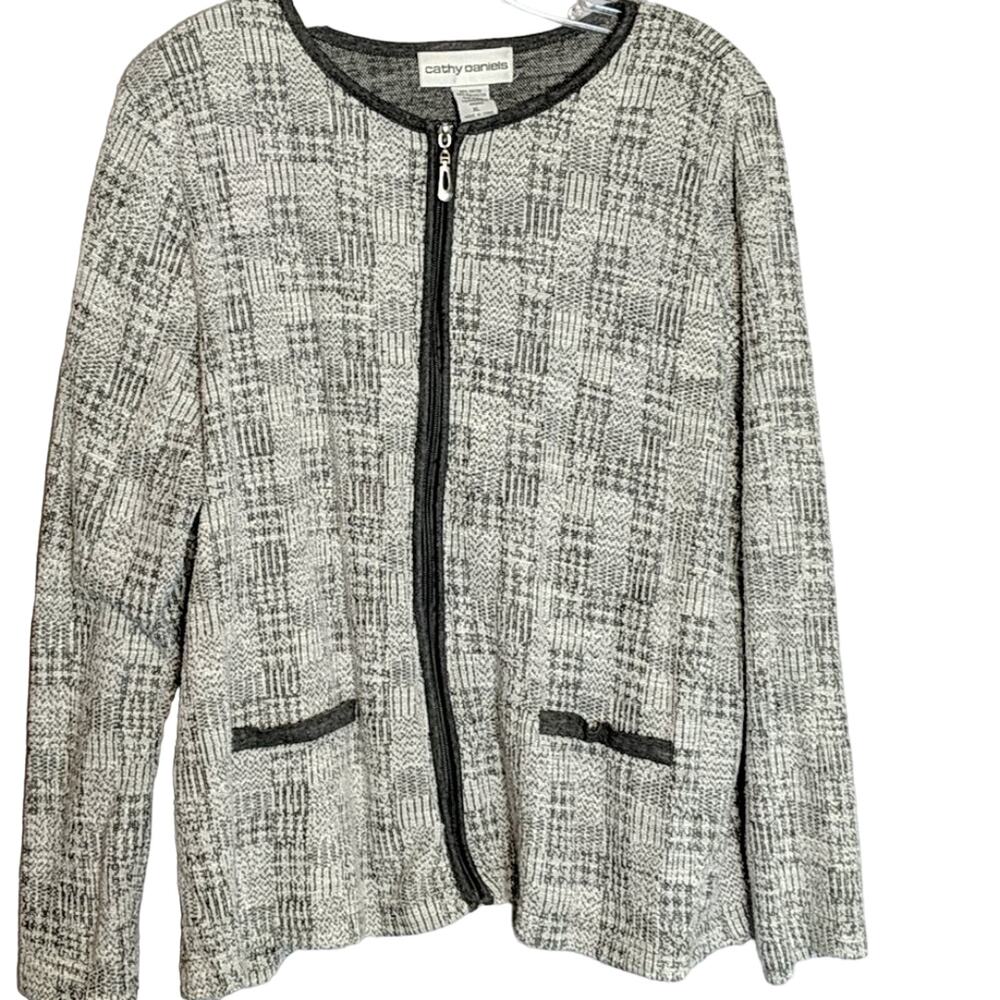 EUC Cathy Daniels Zip Cardigan